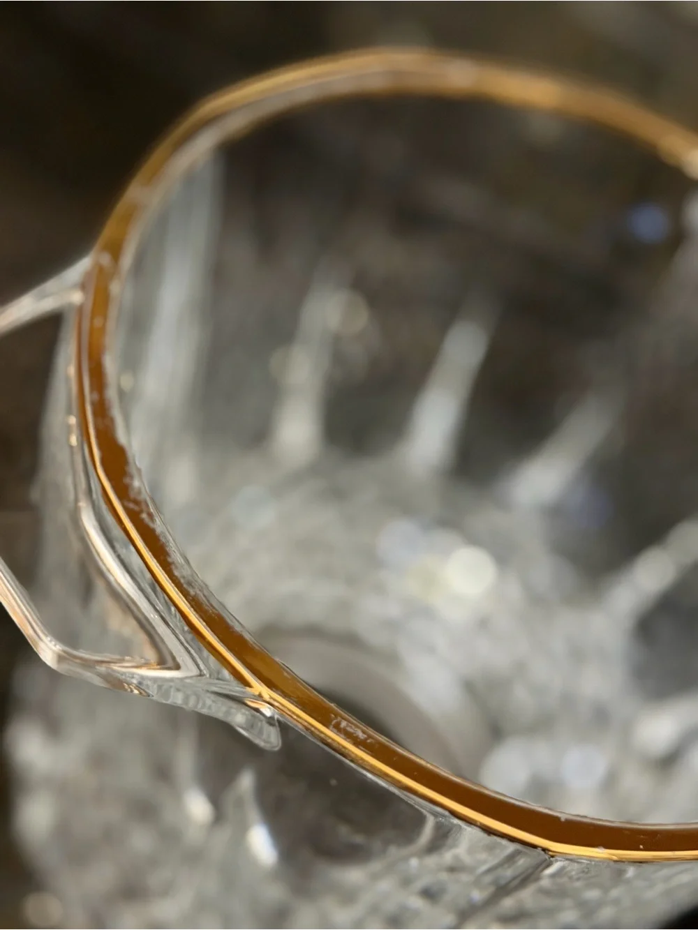 Vintage Cristal D’Arques Durand Longchamp Gold Champagne Bucket | Utensil Crock